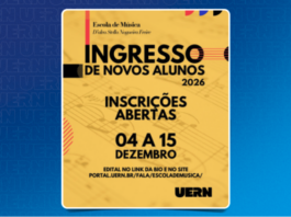 Violino, guitarra, canto: Escola de Música da Uern abre 163 vagas para formação instrumental